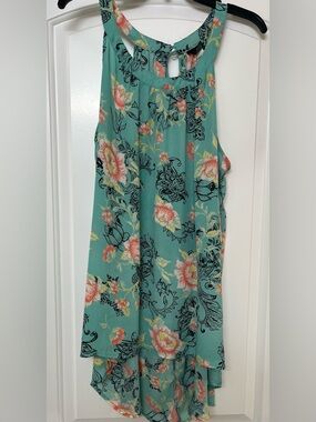 Torrid Pink and‎ Green Flowered Tank Top Size 3